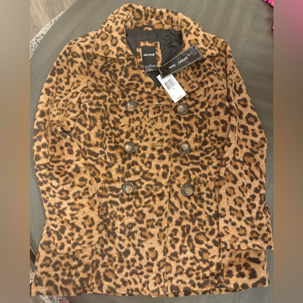 NWT Me Jane Leopard Print Coat Girl’s size 16.